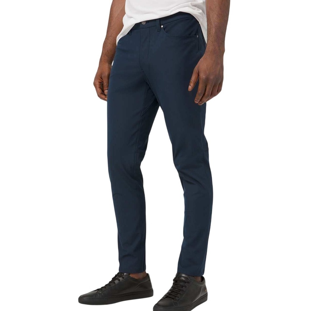 lululemon Mens ABC Pants 33 Slim Fit 5 Pocket Navy Warpstreme Golf Athleisure